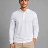 Adrian | Męska koszulka polo z długim rękawem, elegancki styl casual
