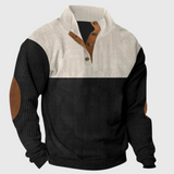 Oskar | Męski pullover ze stójką i łatami na łokciach