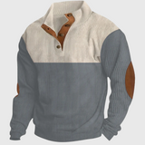 Oskar | Męski pullover ze stójką i łatami na łokciach