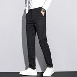 Alban | Spodnie męskie o strukturalnym wzorze liniowym