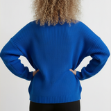 Daria | Sweter Oversize z Okrągłym Dekoltem i Żebrowaną Strukturą
