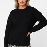 Daria | Sweter Oversize z Okrągłym Dekoltem i Żebrowaną Strukturą