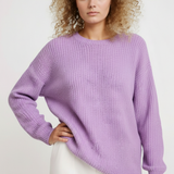 Daria | Sweter Oversize z Okrągłym Dekoltem i Żebrowaną Strukturą