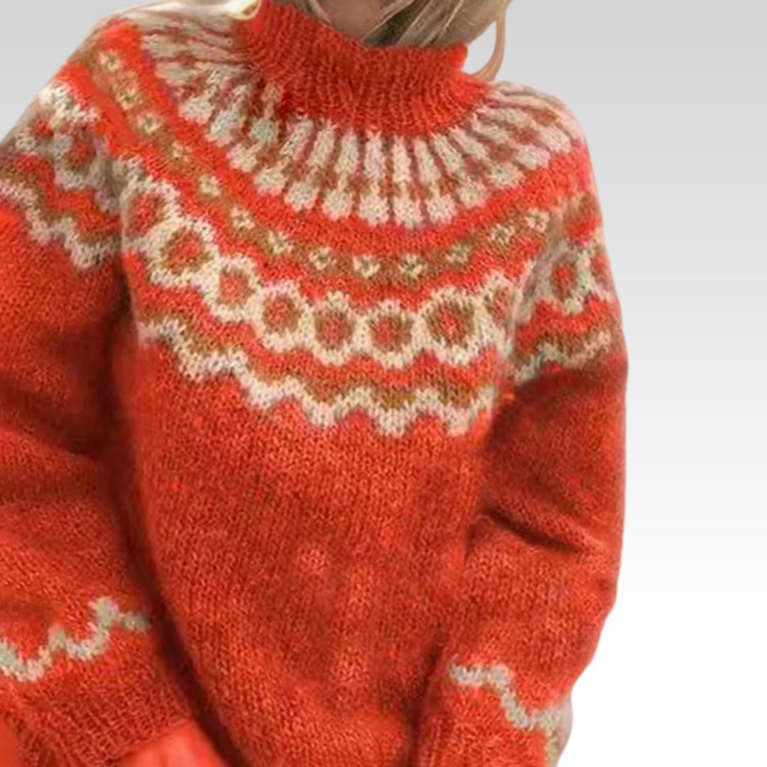 Izabela – Elegancki sweter z wysokim kołnierzem na zimowe dni