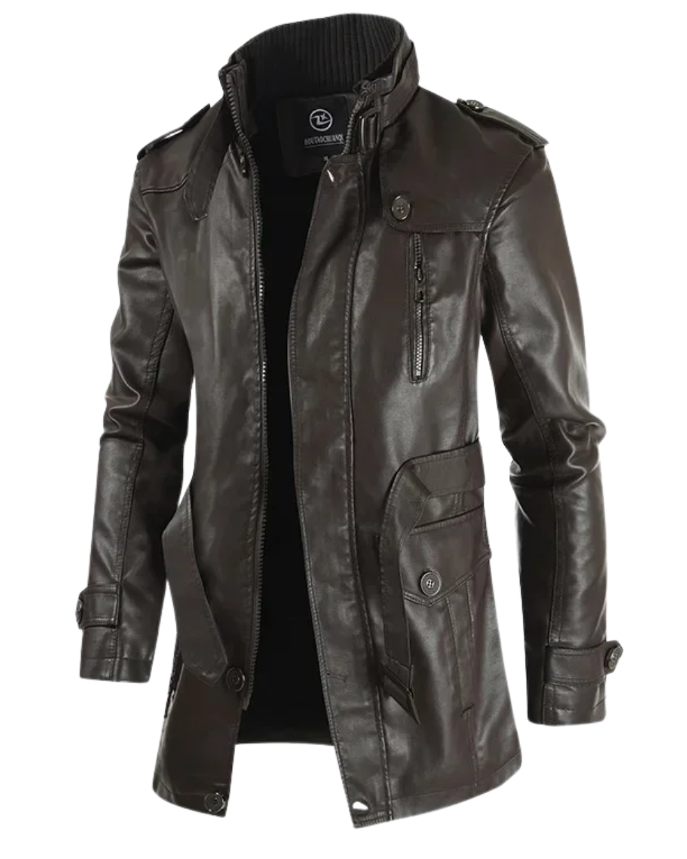 Krystian™ | Elegancka Długa Skórzana Kurtka Biker