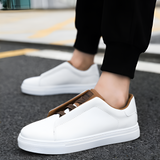 Patryk | Białe męskie sneakersy skórzane o minimalistycznym wykończeniu