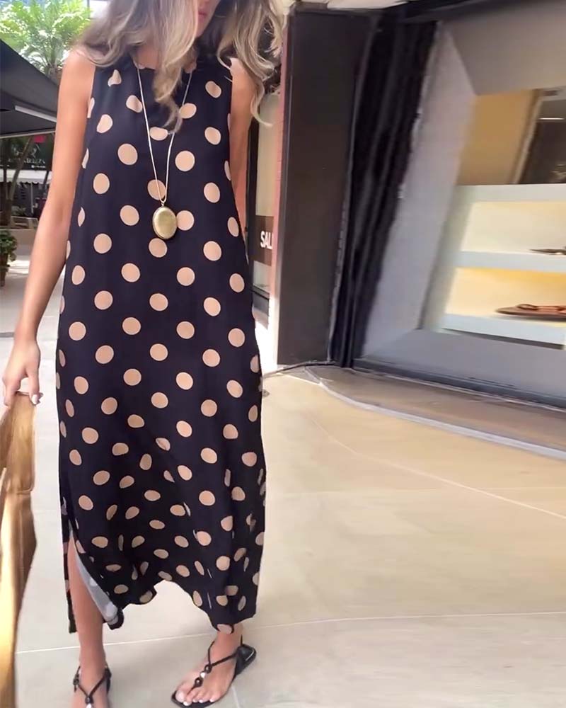 Ariana – Maxi sukienka bez rękawów z rozcięciem