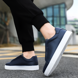 Patryk | Białe męskie sneakersy skórzane o minimalistycznym wykończeniu