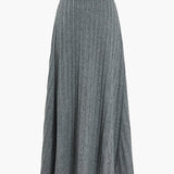 Gerlinde | Luźna dzianinowa spódnica midi z plisowanymi fałdami i elastycznym pasem