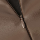 Edwina | Midi spódnica z sztucznej skóry z asymetrycznym wyglądem