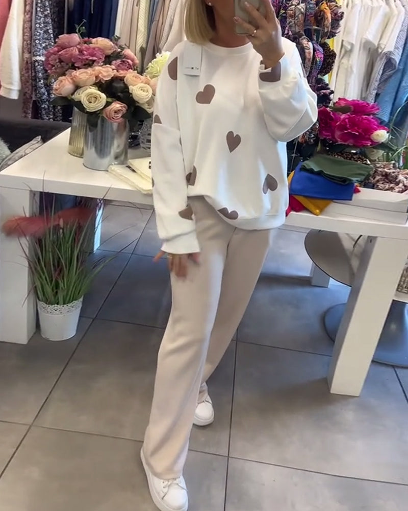 Mila – Sweter z mieszanki bawełny z serduszkami