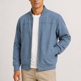 Arkadiusz | Męska kurtka bomber z imitacji zamszu o kroju slim fit