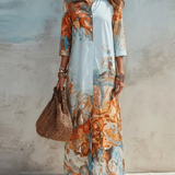 Weronika | Elegancka sukienka maxi we wzór paisley