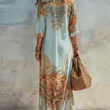 Weronika | Elegancka sukienka maxi we wzór paisley