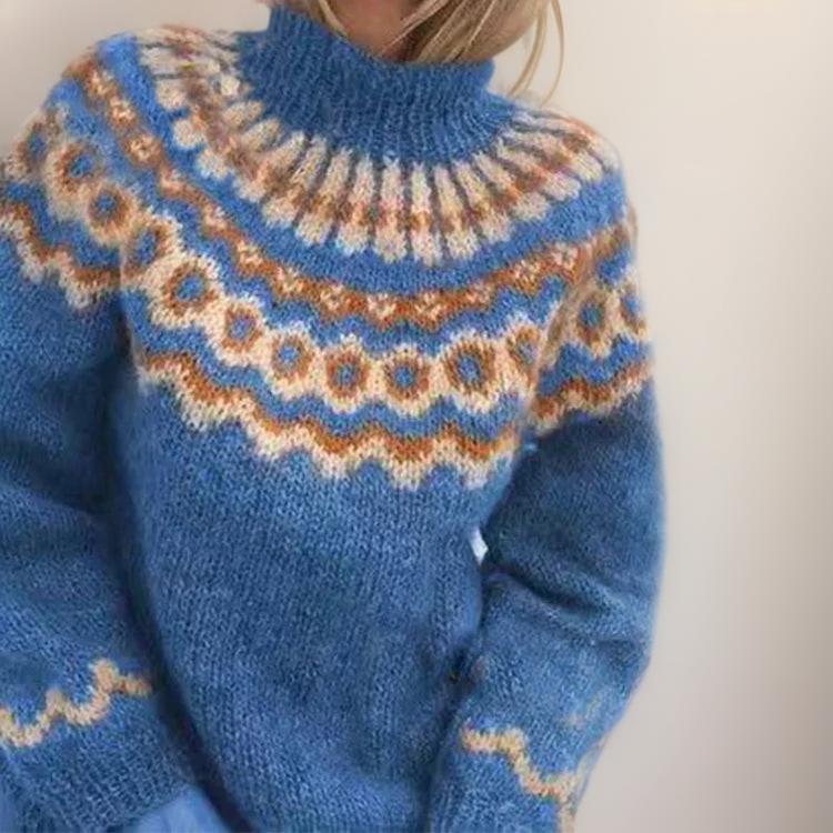Izabela – Elegancki sweter z wysokim kołnierzem na zimowe dni