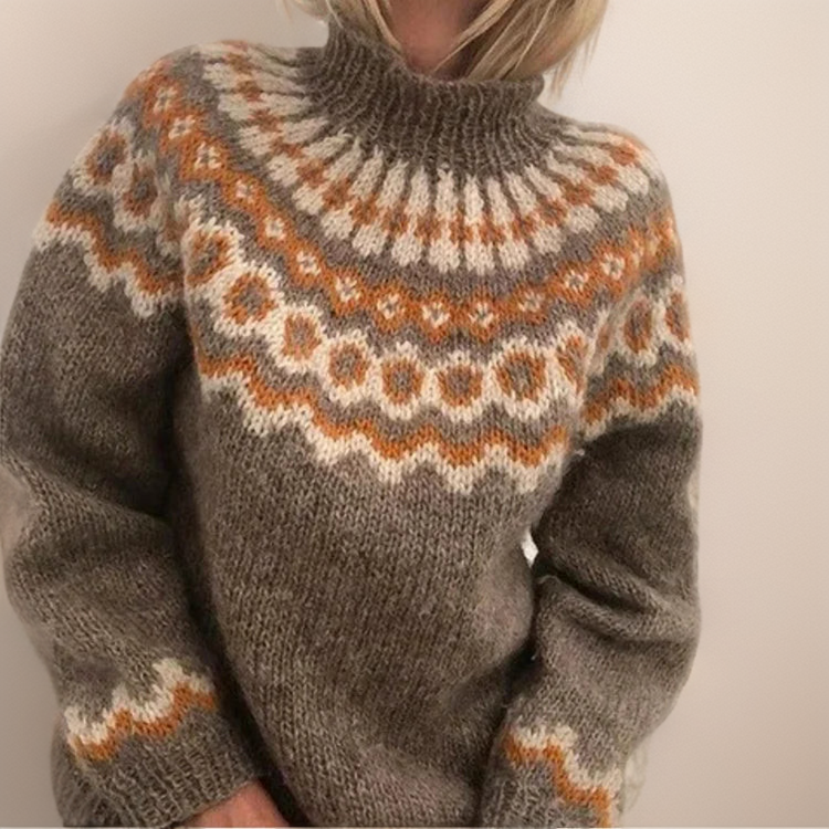 Izabela – Elegancki sweter z wysokim kołnierzem na zimowe dni