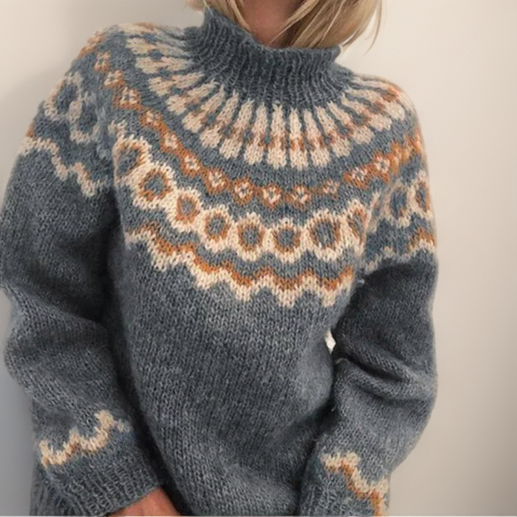 Izabela – Elegancki sweter z wysokim kołnierzem na zimowe dni