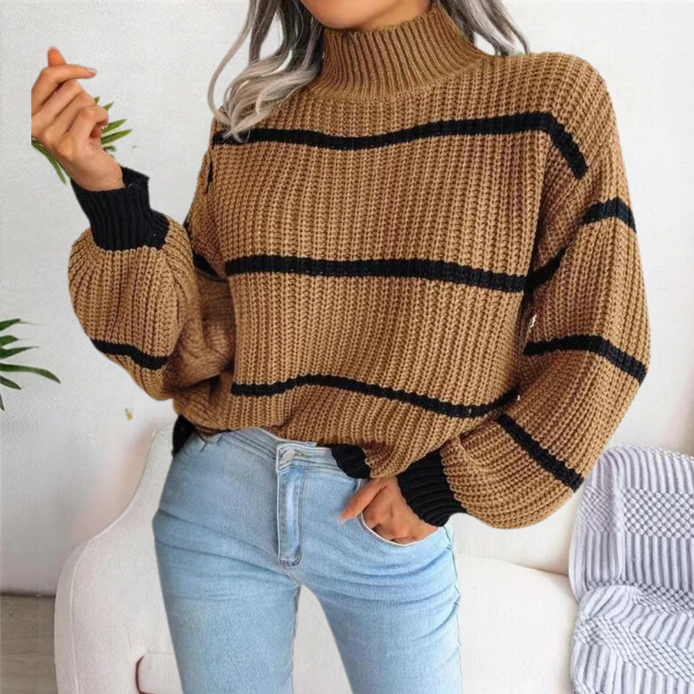 Celine™ Miękki Sweter z Wysokim Kołnierzem