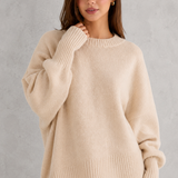 Bianka | Sweter oversize z wełny z okrągłym dekoltem