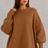 Bianka | Sweter oversize z wełny z okrągłym dekoltem