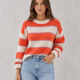 Daria | Sweter damski w paski o miękkiej dzianinowej strukturze